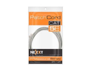 Imagen de Nexxt - Cable de interconexión - RJ-45 (M) a RJ-45 (M) - 90 cm - UTP - CAT 5e - moldeado, trenzado - gris